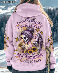ONE DAY I'M GONNA JUST SAY SKULL SUNFLOWER ALL OVER PRINT - YHLT2412242