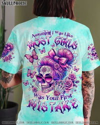 ASSUMING I WAS LIKE MOST GIRLS SKULL MESSY BUN ALL OVER PRINT - TLTW1907241