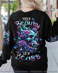 THIS BEAUTY IS A BEAST SKULL ROSE ALL OVER PRINT - TLTW2610234