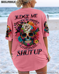 JUDGE ME WHEN FLOWER SKULL ALL OVER PRINT - TLNO0709233