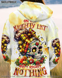ON THE NAUGHTY LIST SKULL MESSY BUN CHRISTMAS ALL OVER PRINT - TLTR1311231