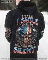 BE CAREFUL WHEN I'M SILENT SKULL AMERICA ALL OVER PRINT - TLNZ2709232
