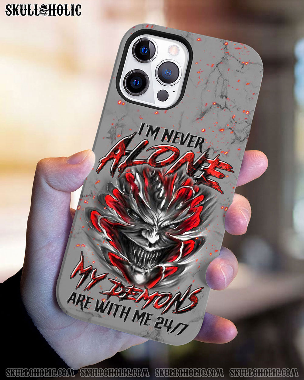 I'M NEVER ALONE SKULL DEMON PHONE CASE - YHLN0906235