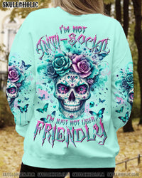 I'M NOT ANTI-SOCIAL SUGAR SKULL FLOWER ALL OVER PRINT - TLTR0601241