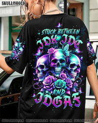 STUCK BETWEEN IDK IDC AND IDGAF SKULL ROSE ALL OVER PRINT - TLTW2401241