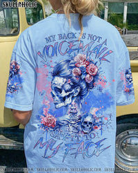 MY BACK IS NOT A VOICEMAIL MESSY BUN SKULL ALL OVER PRINT - TLNZ2303243