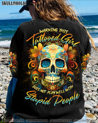 WARNING THIS TATTOOED GIRL SUGAR SKULL ALL OVER PRINT - TLNO2109233