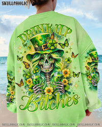 DRINK UP B SKULL LADY PATRICK'S DAY ALL OVER PRINT - TLNO1201242