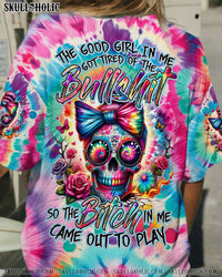 THE GOOD GIRL IN ME MESSY BUN TIE DYE ALL OVER PRINT - TYTD0805243