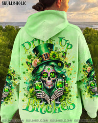 DRINK UP B SKULL LADY PATRICK'S DAY ALL OVER PRINT - TLNO2301241