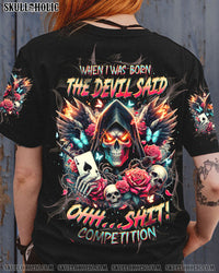 WHEN I WAS BORN SKULL REAPER ROSE ALL OVER PRINT - TLTW0102245
