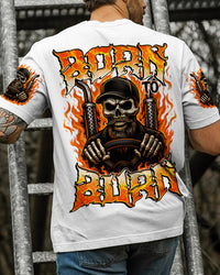 BORN TO BURN TRUCKER SKULL ALL OVER PRINT - TYTD2907251