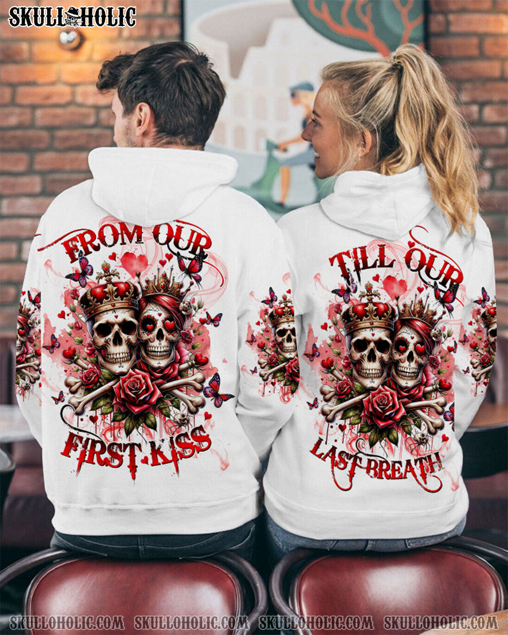 FROM OUR FIRST KISS BONES SKULL COUPLE ALL OVER PRINT - TLTW1512235
