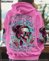 THE GOOD GIRL IN ME MESSY BUN SKULL ALL OVER PRINT - TLNO1608241