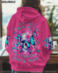 DON'T TRY TO FIGURE ME OUT SKULL BUTTERFLY ALL OVER PRINT - TLNZ0808243