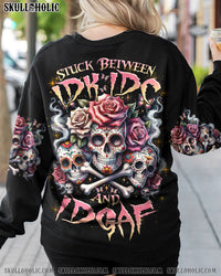 STUCK BETWEEN IDK IDC AND IDGAF BONES SUGAR SKULL ALL OVER PRINT - TLNZ0812234