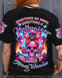 ALWAYS A STRONG WOMAN SKULL MESSY BUN ALL OVER PRINT - TYHI0907243