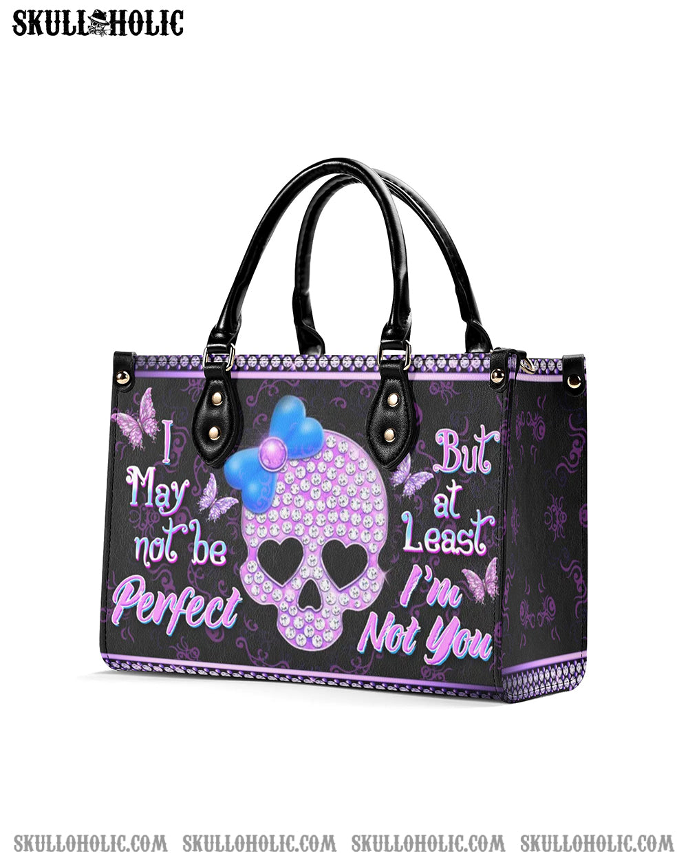 I MAY NOT BE PERFECT LEATHER HANDBAG - YHDU0508241