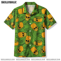 SKULL PINEAPPLE PATTERN SEAMLESS HAWAIIAN SHIRT  - TLNO0304251