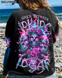 STUCK BETWEEN IDK IDC AND IDGAF ROSE SKULL ALL OVER PRINT - TLNZ2912233