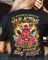 BLAME YOURSELF SKULL MESSY BUN ALL OVER PRINT - TLNZ2307243