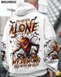 I'M NEVER ALONE SKULL DEMON SKULL PUMPKIN HALLOWEEN ALL OVER PRINT - TLTR1608241