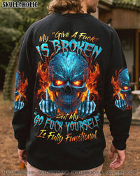 MY GIVE A F IS BROKEN FIRE SKULL ALL OVER PRINT - TLNZ3009231