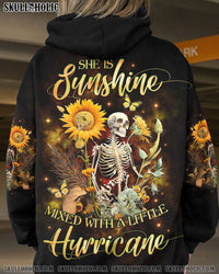 SHE IS SUNSHINE SUNFLOWER SKULL ALL OVER PRINT - YHHG2209234