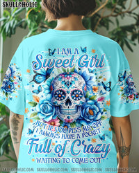 I AM A SWEET GIRL FLOWER SKULL ALL OVER PRINT - TLNO0208241