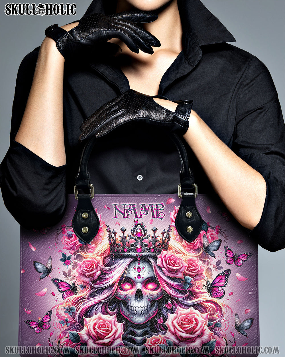 SKULL QUEEN LEATHER HANDBAG - TLNO1306242