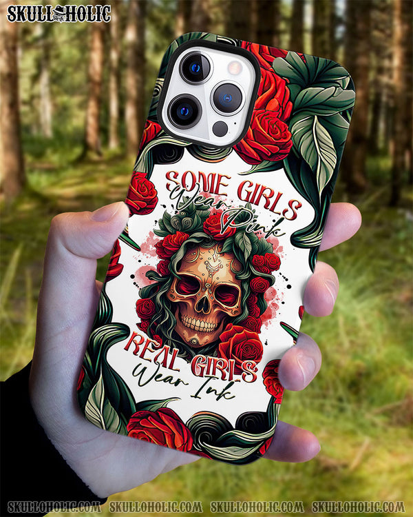 REAL GIRLS WEAR INK SKULL ROSE PHONE CASE - TLTR1407232