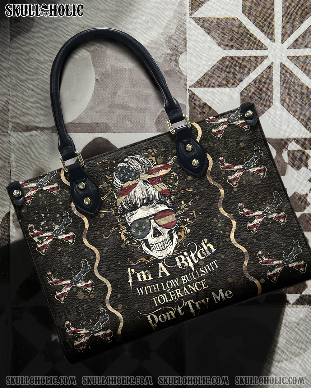 I'M A B DON'T TRY ME LEATHER HANDBAG - YHHN2803242