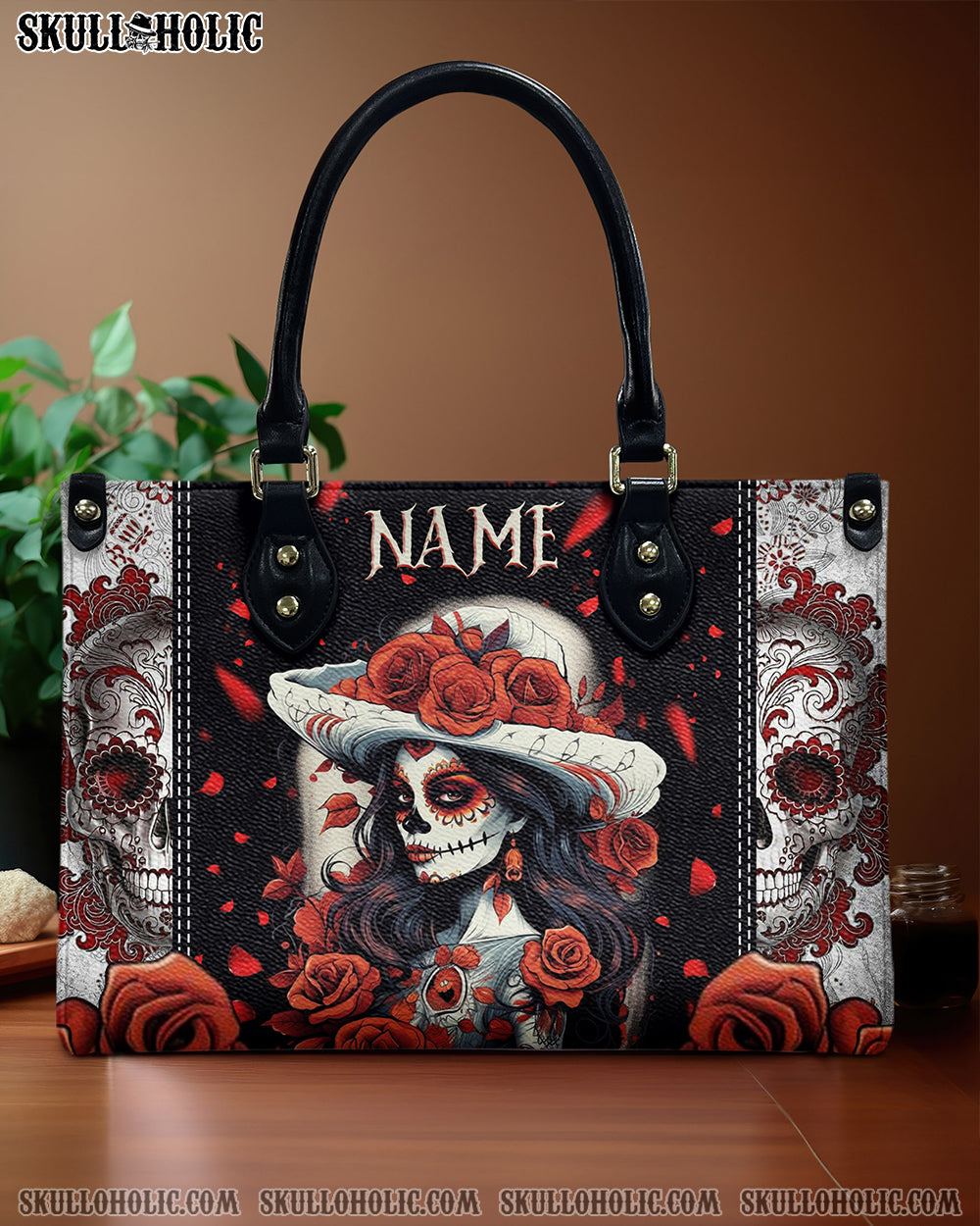 SUGAR SKULL LEATHER HANDBAG - TLNZ2703243