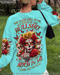 THE GOOD GIRL IN ME SUGAR SKULL ROSE ALL  OVER PRINT - TLNZ0612231