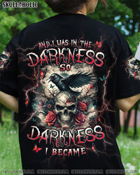 AND I WAS IN THE DARKNESS SKULL RAVEN ALL OVER PRINT - TLPQ1506241