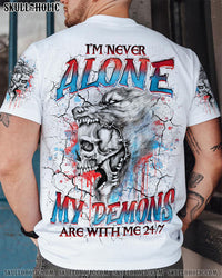 I'M NEVER ALONE SKULL DEMON WOLF ALL OVER PRINT - TLNO1707241