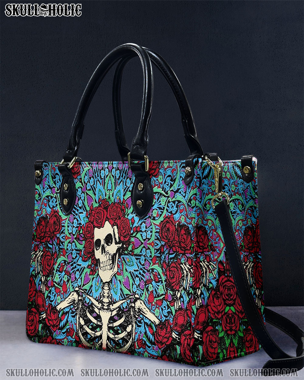 SKELETON ROSE LEATHER HANDBAG - YHHG1909245