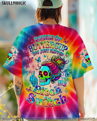 BUCKLE UP BUTTERCUP B SWITCH SKULL MESSY BUN TIE DYE  ALL OVER PRINT - TLNZ1306251