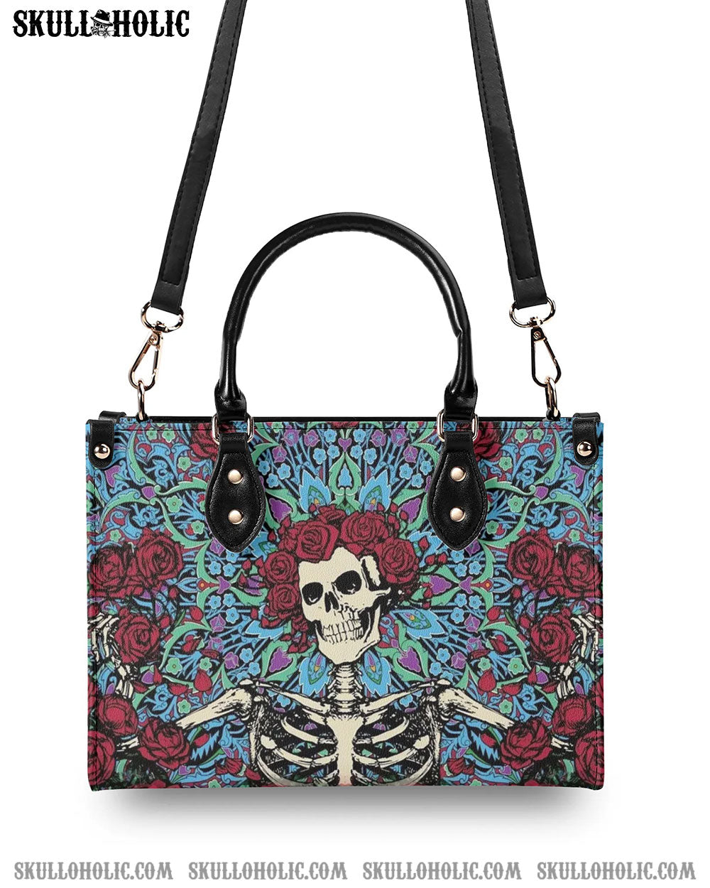 SKELETON ROSE LEATHER HANDBAG - YHHG1909245