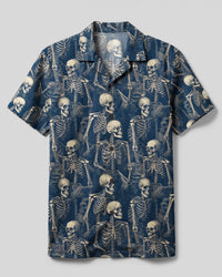 VINTAGE SKELETON PATTERN CAMP SHIRT - TYQY27082611