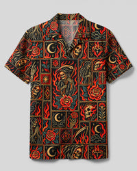 GRIM REAPER PATCHWORK CAMP SHIRT - TYQY2209265