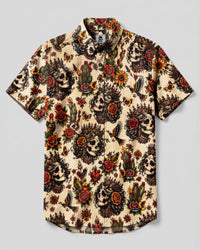 DAY OF THE DEAD QUEEN SKULL BUTTON-DOWN COLLAR SHIRT  - TLNO0409261