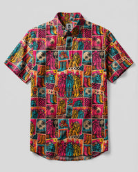 WILD WEST SKULL SISTERS BUTTON-DOWN COLLAR SHIRT - TYQY1308261