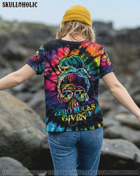 ZERO FCKS GIVEN SKULL TIE DYE ALL OVER PRINT - TLTY1206213