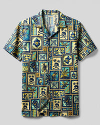 VINTAGE TROPICAL SKULL CAMP SHIRT  - TLNT0508266