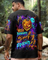 HELLO DARKNESS MY OLD FRIEND PUMPKIN MONSTER HALLOWEEN ALL OVER PRINT  - TLNT04092613