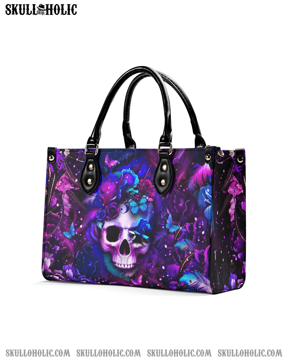 GLOWING SKULL FLOWER LEATHER HANDBAG - YHLT0208243