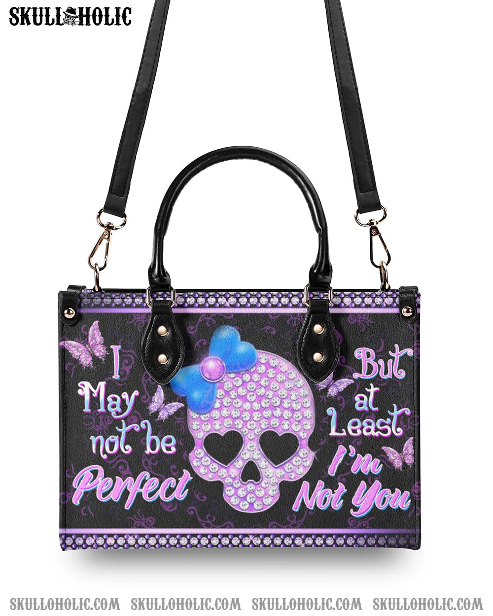 I MAY NOT BE PERFECT LEATHER HANDBAG - YHDU0508241