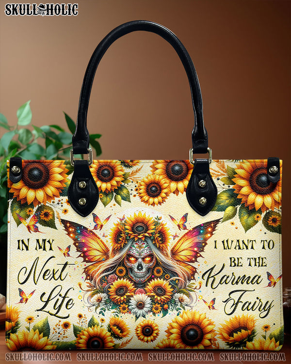 KARMA FAIRY SUGAR SKULL SUNFLOWER LEATHER HANDBAG - TLTR2106244