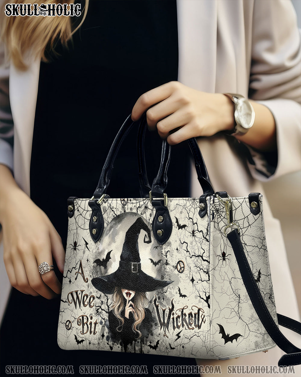 A WEE BIT WICKED HALLOWEEN LEATHER HANDBAG - YHLT1009244